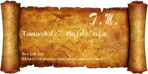 Tamaskó Melánia névjegykártya